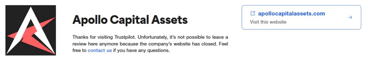 Apollo Capital Assets Trustpilot